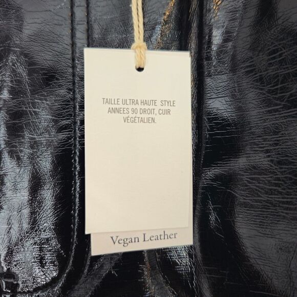 NWT Abercrombie & Fitch Patent Leather The 90s Straight Ultra High Rise Pant 25S - Picture 14 of 14